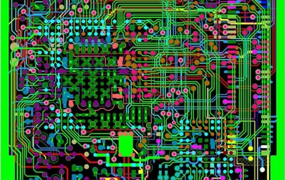 an illustration of a pcb board and the connections