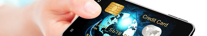 Mobile pay app open on mobile device. This devices uses printed circuit boards to pass signals.